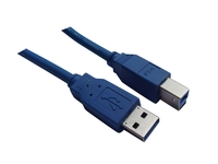 USB3.0 A-B 0.5m M-M Blå